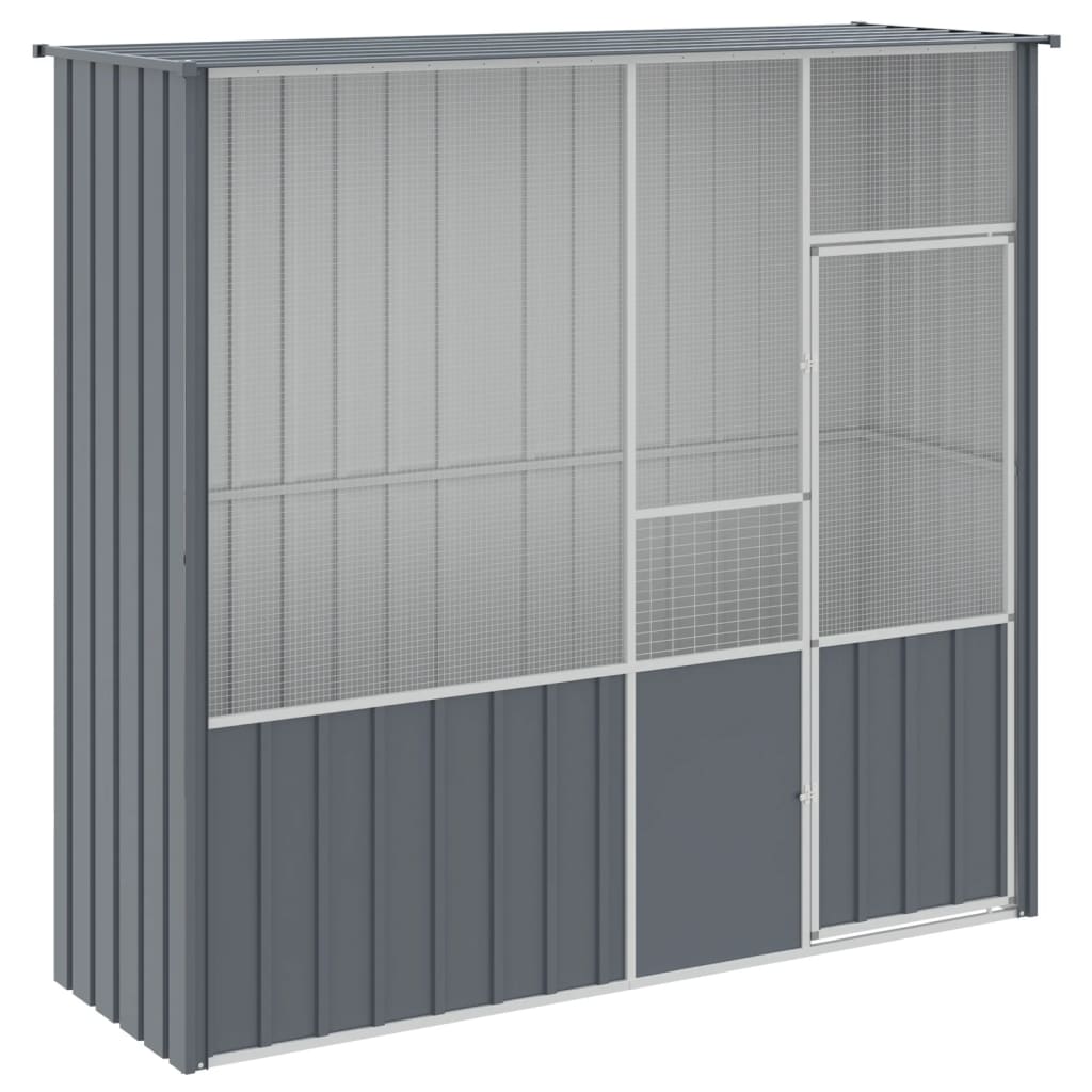 VIDAXL -Vogelkäfig 215x78x200 cm verzinkter Stahl -Anthrazit -Verschärfen