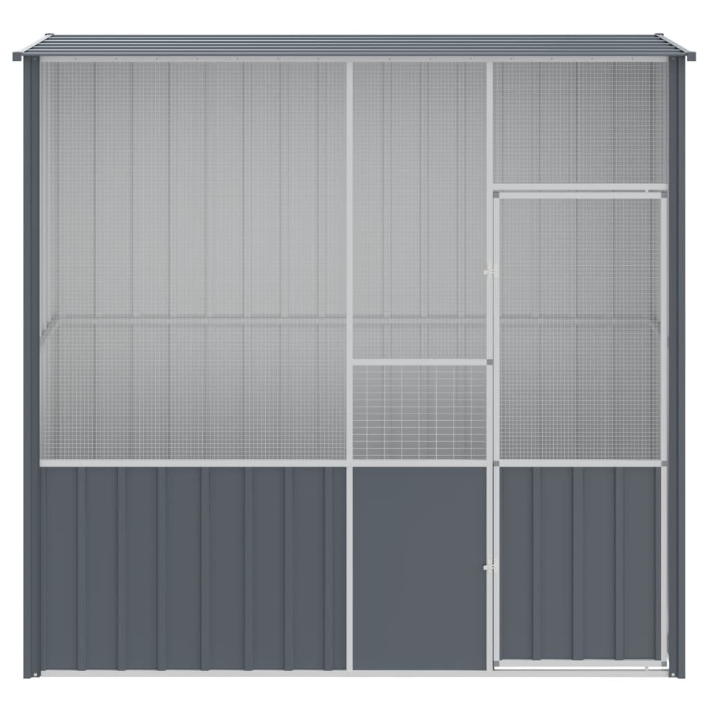 VIDAXL -Vogelkäfig 215x78x200 cm verzinkter Stahl -Anthrazit -Verschärfen