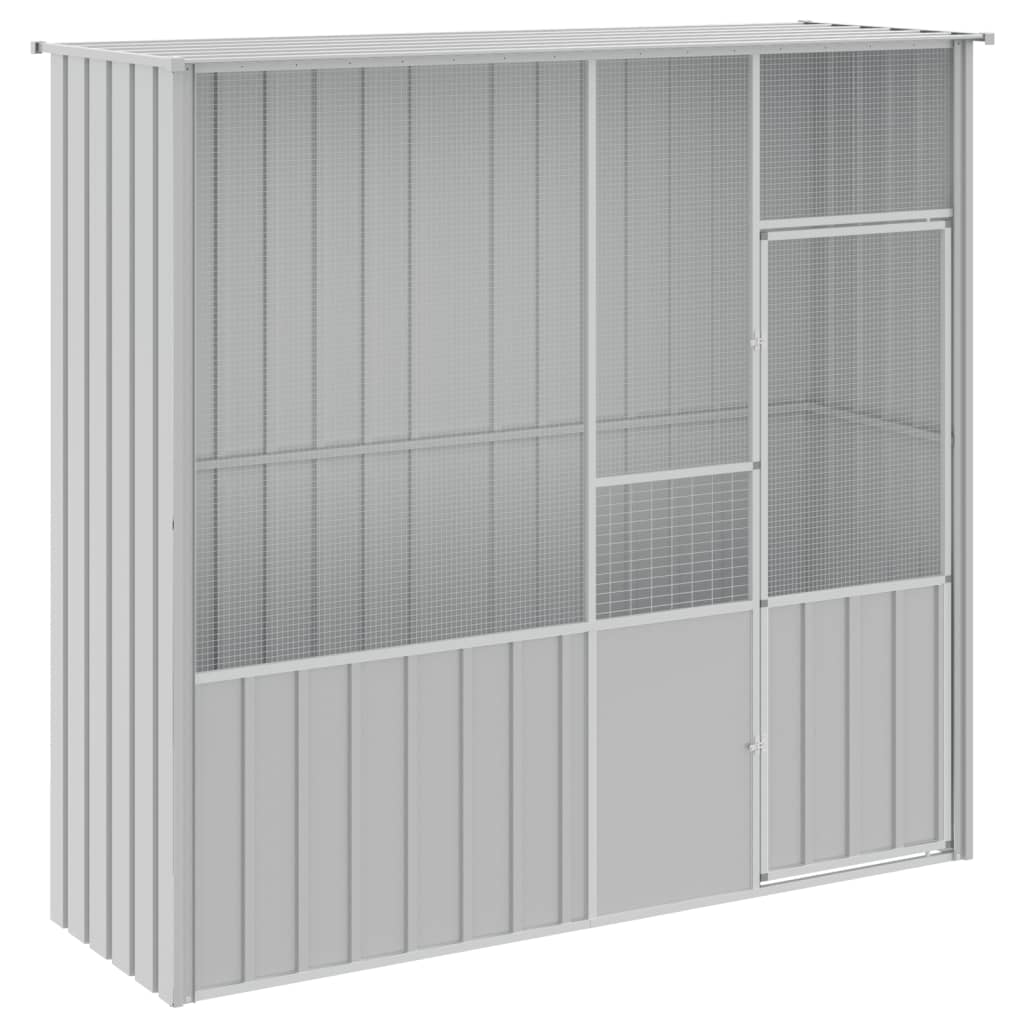 Vidaxl Vogelkäfig 215x78x200 cm verzinkter Stahl grau