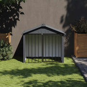 Vidaxl Hundedach mit Dach 117x103x102 cm verzinkter Stahl schwarz - afbeelding 1