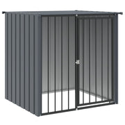 Vidaxl Hundedach mit Dach 110x103x109 cm verzinkter Stahl schwarz - afbeelding 2