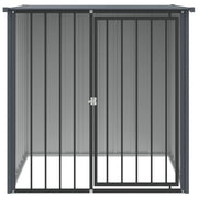 Vidaxl Hundedach mit Dach 110x103x109 cm verzinkter Stahl schwarz - afbeelding 3