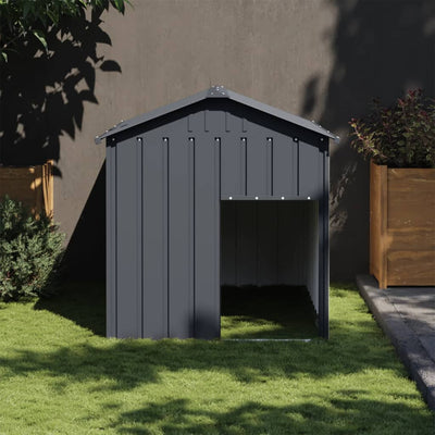 VIDAXL -Hundedach mit Dach 117x153x123 cm verzinkter Stahl -Anthrazit