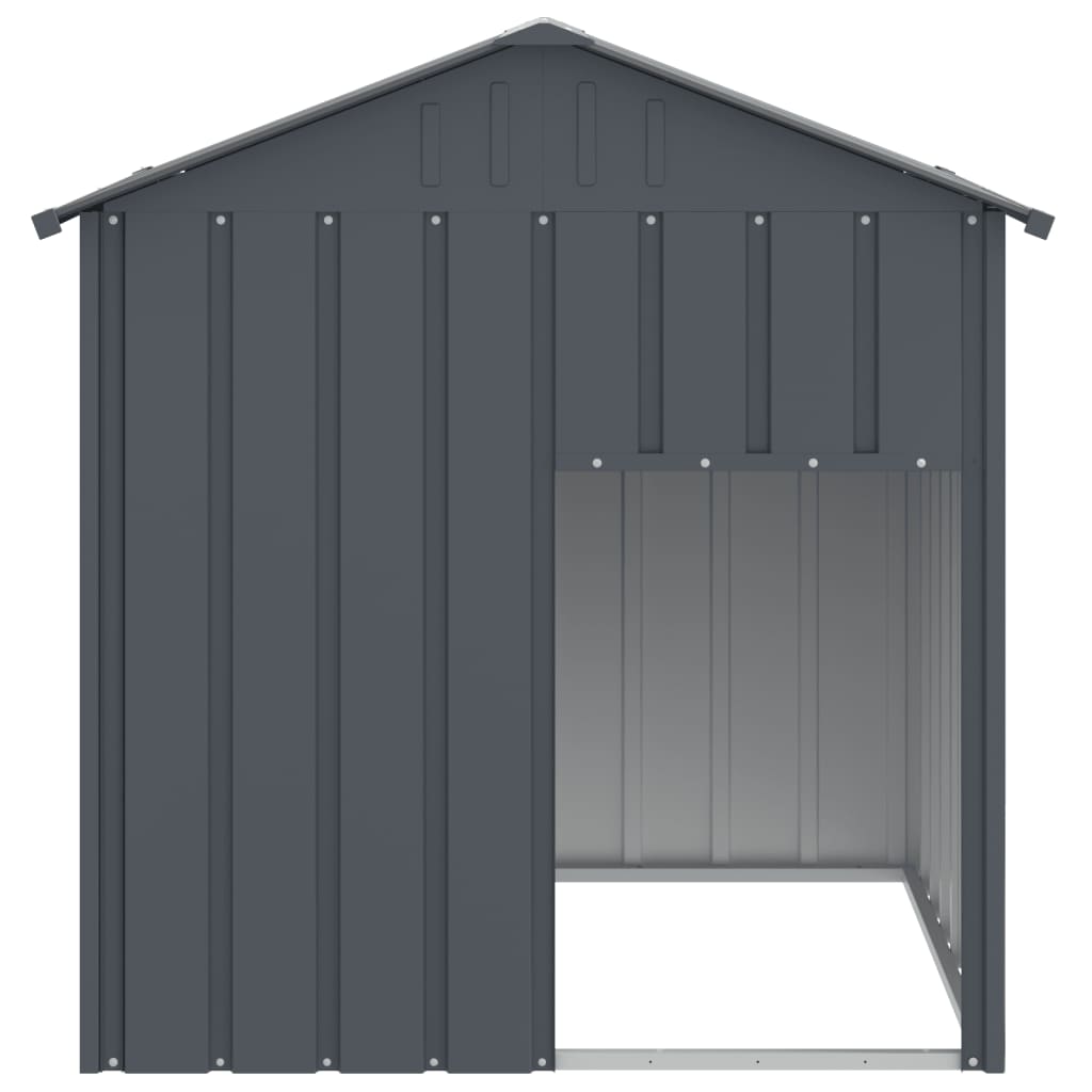 VIDAXL -Hundedach mit Dach 117x103x123 cm verzinkter Stahl -Anthrazit
