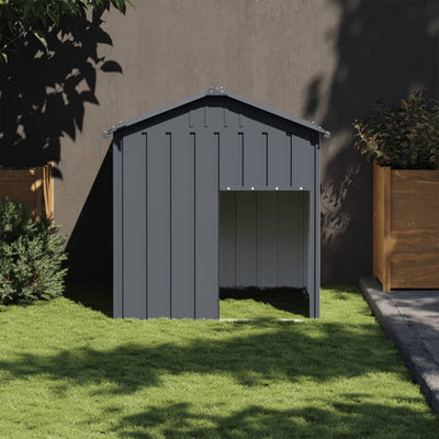 VIDAXL -Hundedach mit Dach 117x103x123 cm verzinkter Stahl -Anthrazit
