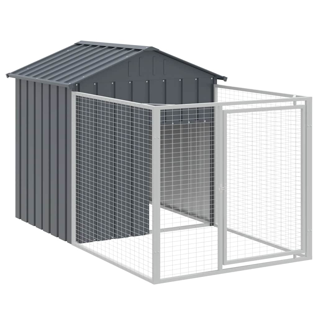 VIDAXL -Hundedach mit Dach 117x201x123 cm verzinkter Stahl -Anthrazit