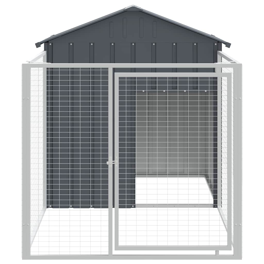 VIDAXL -Hundedach mit Dach 117x201x123 cm verzinkter Stahl -Anthrazit