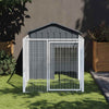 VIDAXL -Hundedach mit Dach 117x201x123 cm verzinkter Stahl -Anthrazit