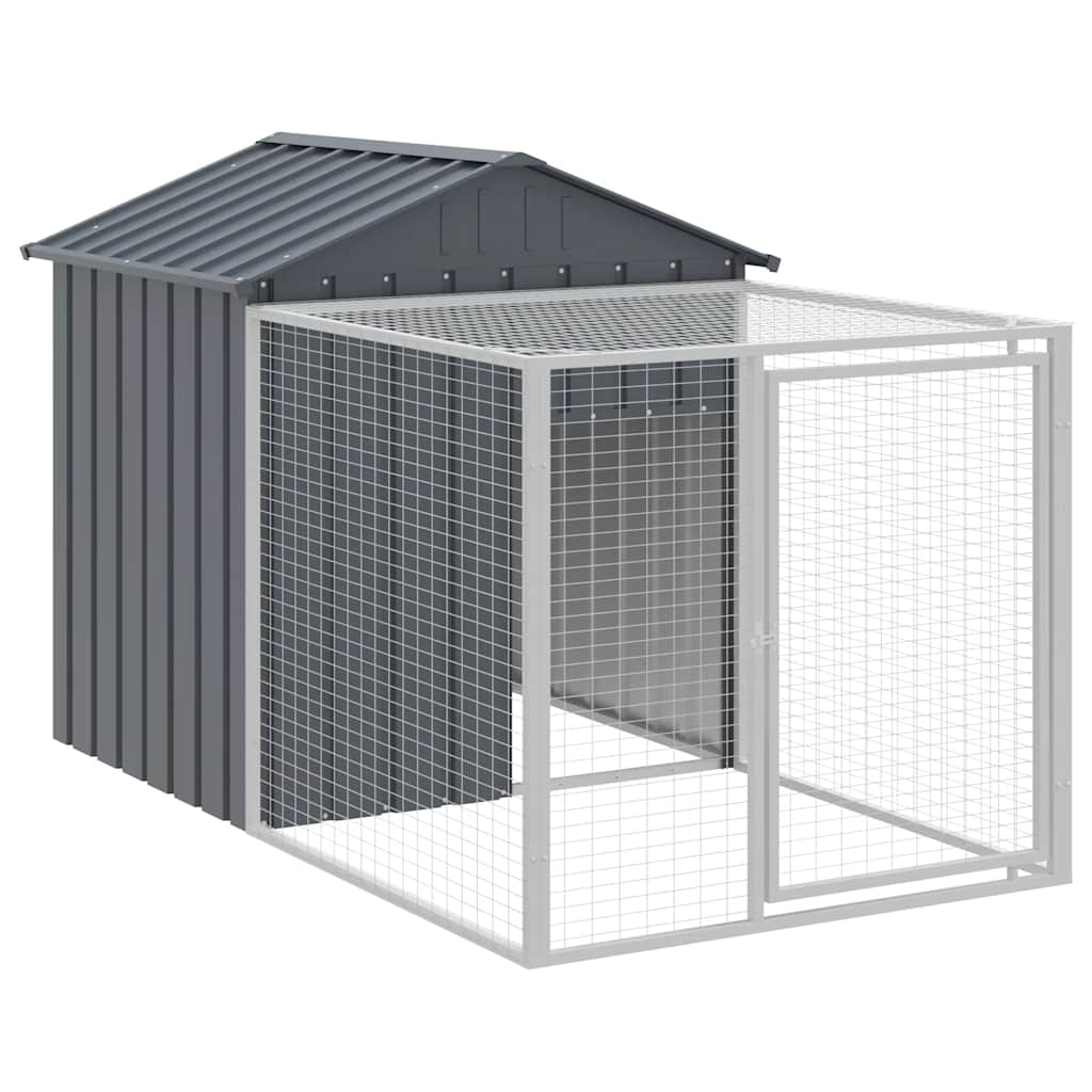 Vidaxl Chicken Coop mit Lauf 117x201x123 cm verzinkter Stahl -Anthrazit