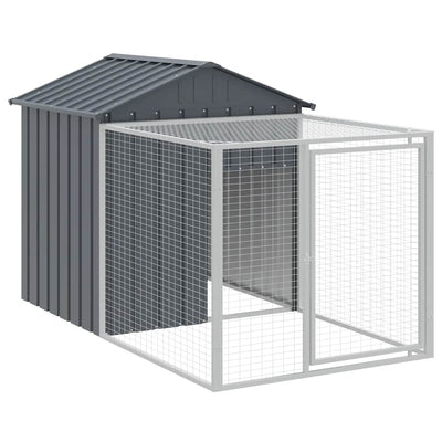 Vidaxl Chicken Coop mit Lauf 117x201x123 cm verzinkter Stahl -Anthrazit