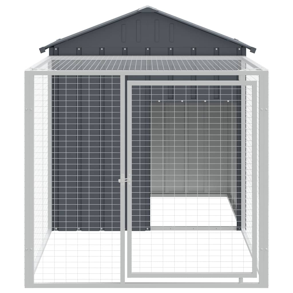 Vidaxl Chicken Coop mit Lauf 117x201x123 cm verzinkter Stahl -Anthrazit
