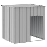 Vidaxl Hundedach mit Dach 110x103x109 cm verzinkter Stahl grau - afbeelding 2