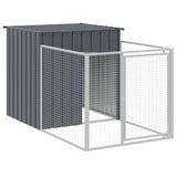 VIDAXL -Hundedach mit Dach 110x201x110 cm verzinkter Stahl -Anthrazit - afbeelding 2
