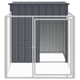VIDAXL -Hundedach mit Dach 110x201x110 cm verzinkter Stahl -Anthrazit - afbeelding 3