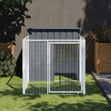 VIDAXL -Hundedach mit Dach 110x201x110 cm verzinkter Stahl -Anthrazit - afbeelding 1