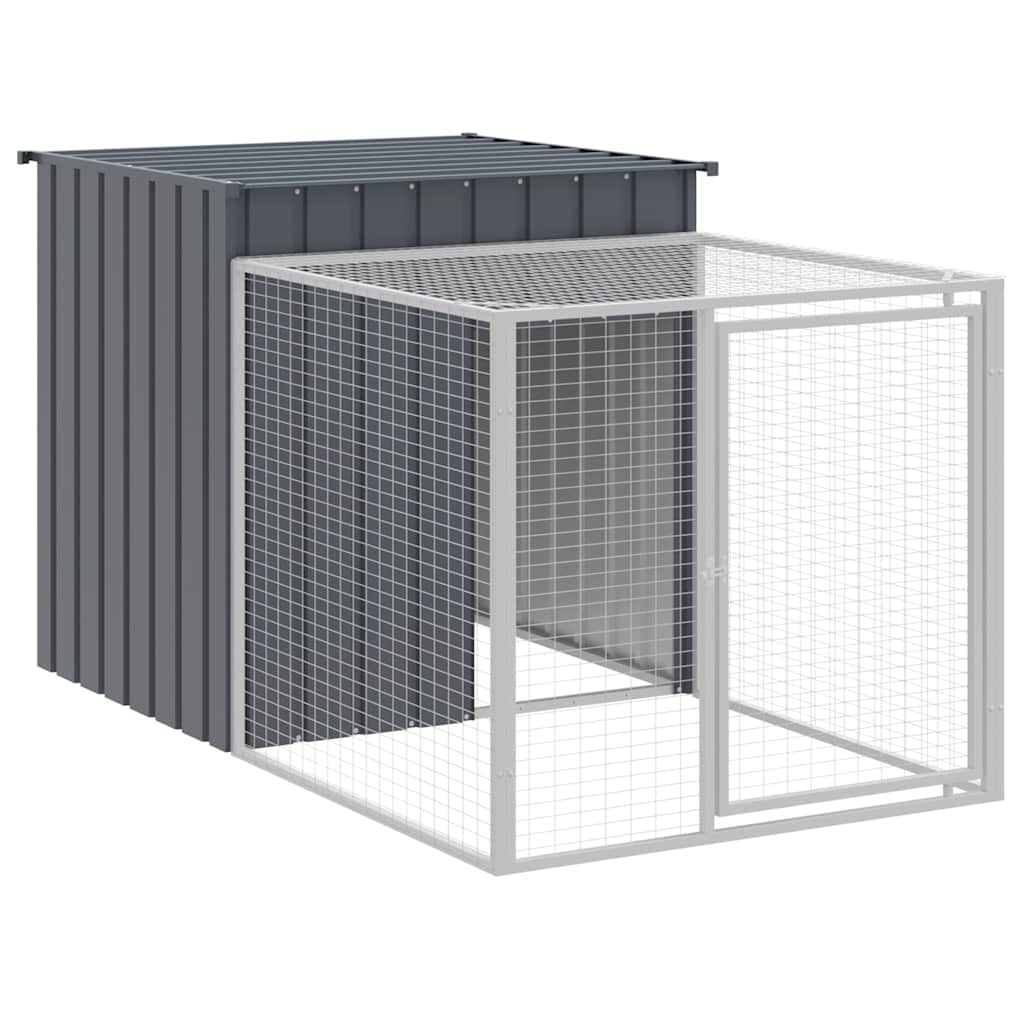 VIDAXL -Hühnchen -Coop mit Lauf 110x201x110 cm verzinkter Stahl -Anthrazit