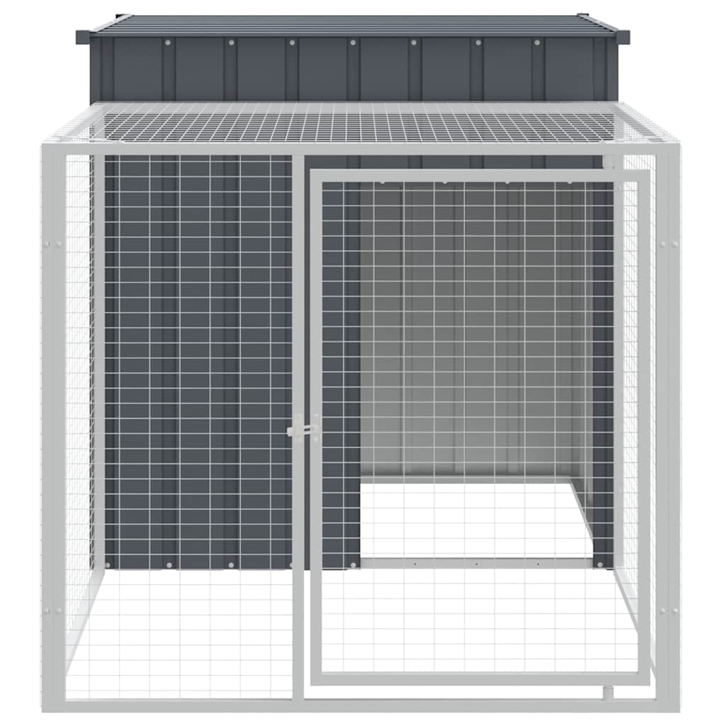 VIDAXL -Hühnchen -Coop mit Lauf 110x201x110 cm verzinkter Stahl -Anthrazit