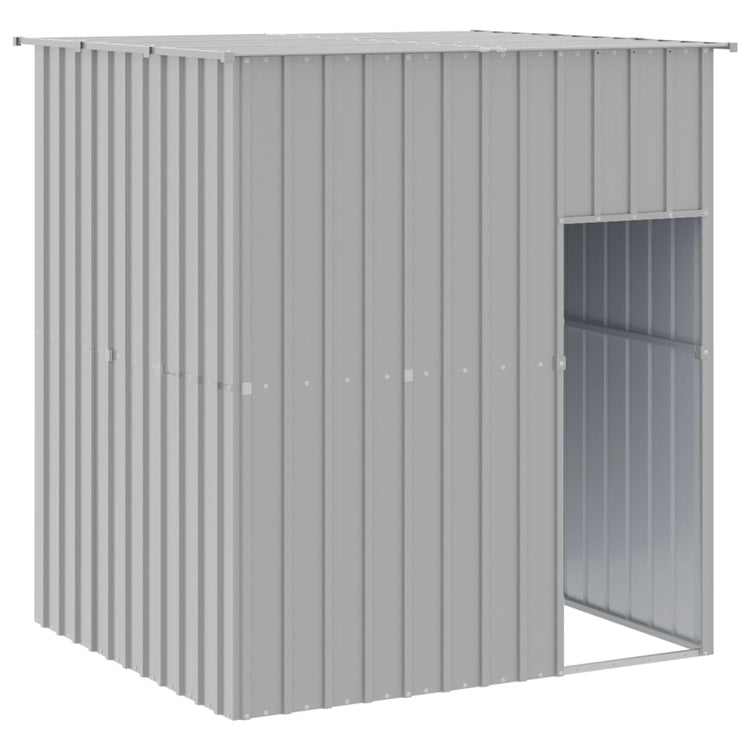 Vidaxl Hundedach mit Dach 165x153x181 cm verzinkter Stahl grau