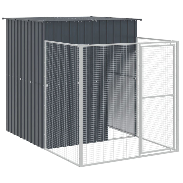 VIDAXL -Hundedoft mit Lauf 165x251x181 cm verzinkter Stahl -Anthrazit