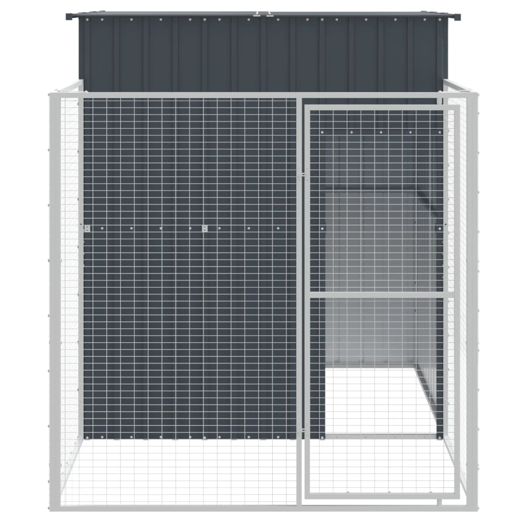 VIDAXL -Hundedoft mit Lauf 165x251x181 cm verzinkter Stahl -Anthrazit