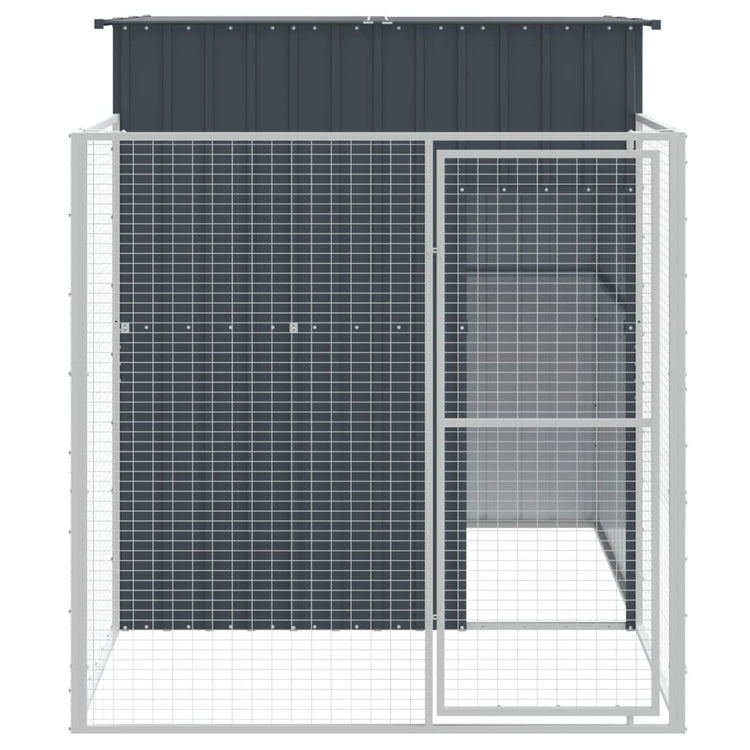 VIDAXL -Hundedoft mit Lauf 165x251x181 cm verzinkter Stahl -Anthrazit