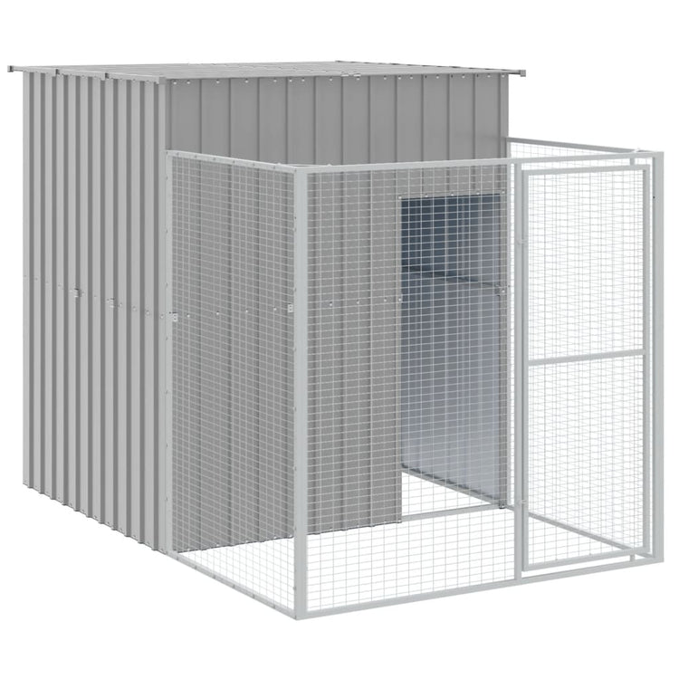Vidaxl Hund Loft mit Lauf 165x251x181 cm verzinkter Stahl grau