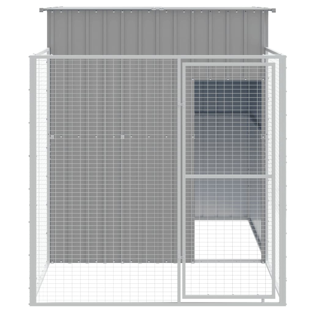 Vidaxl Hund Loft mit Lauf 165x251x181 cm verzinkter Stahl grau