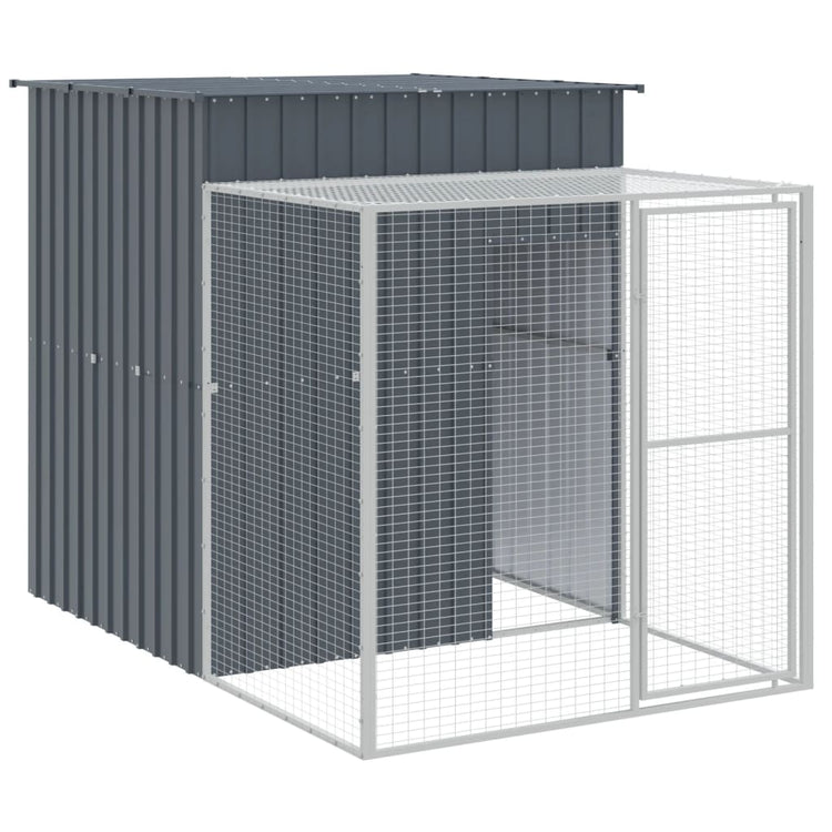 VIDAXL -Hühnchen -Stall mit Lauf 165x251x181 cm verzinkter Stahl -Anthrazit