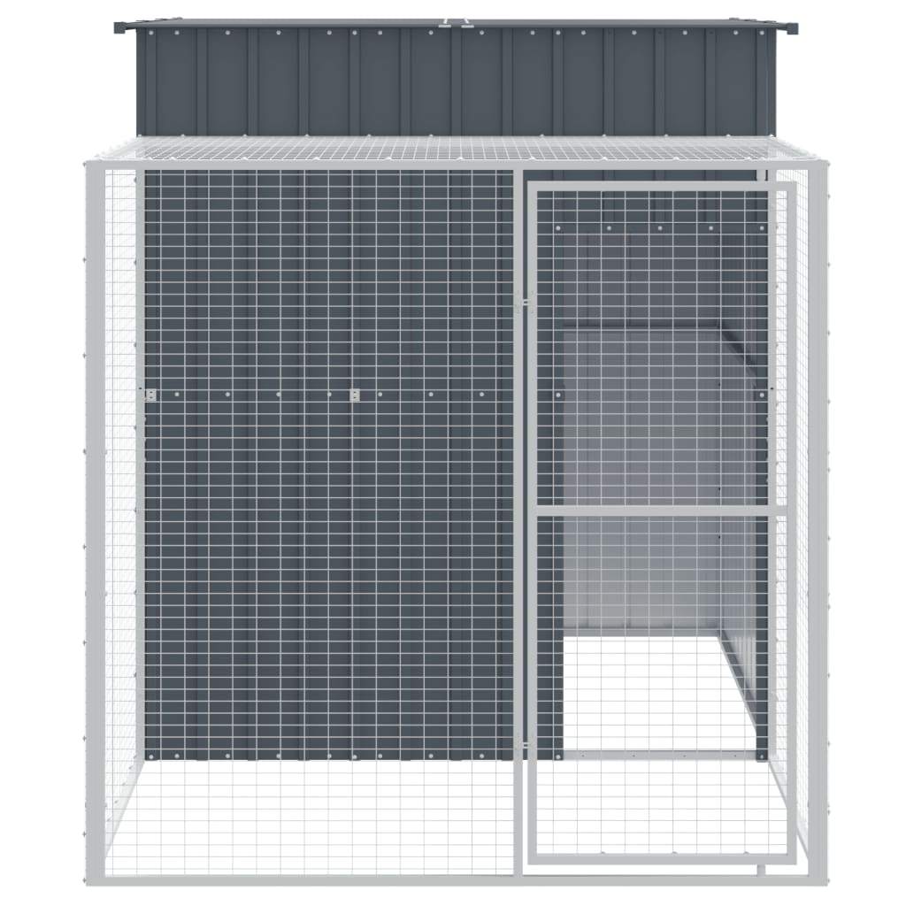 VIDAXL -Hühnchen -Stall mit Lauf 165x251x181 cm verzinkter Stahl -Anthrazit