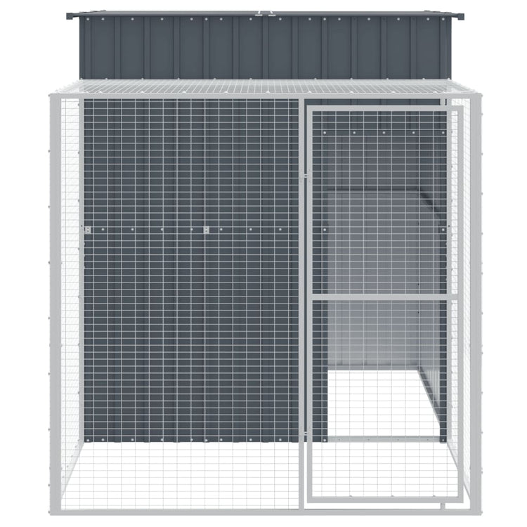 VIDAXL -Hühnchen -Stall mit Lauf 165x251x181 cm verzinkter Stahl -Anthrazit