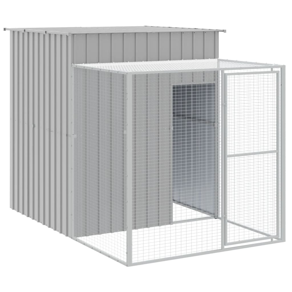 Vidaxl Chicken Coop mit Lauf 165x251x181 cm verzinkter Stahl grau