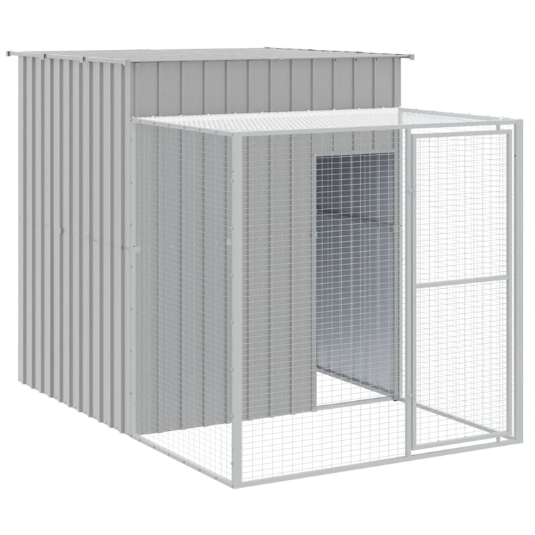 Vidaxl Chicken Coop mit Lauf 165x251x181 cm verzinkter Stahl grau