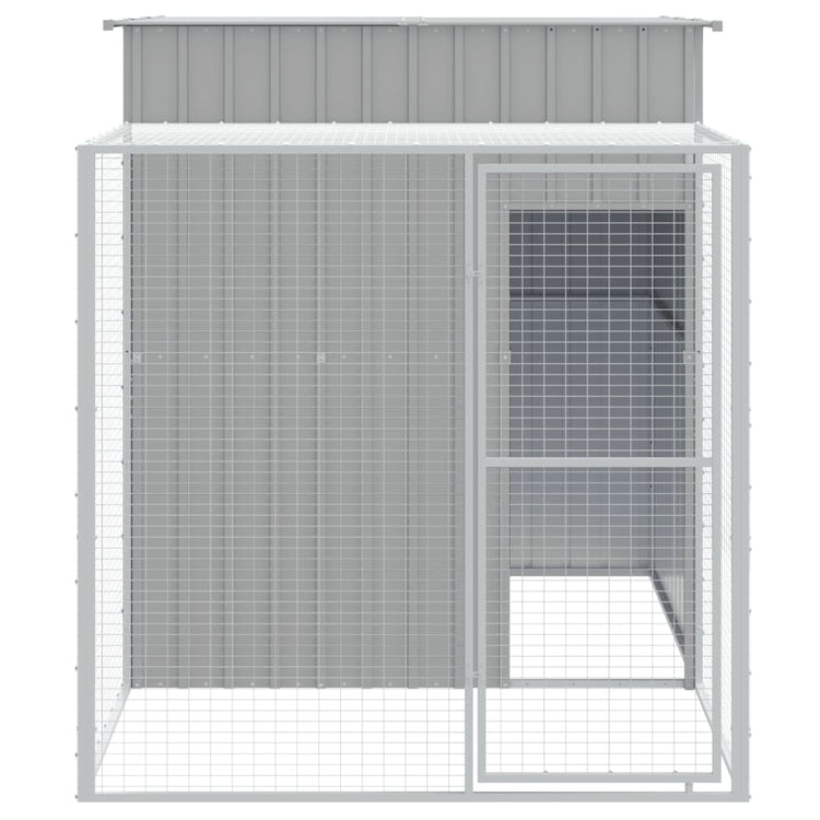 Vidaxl Chicken Coop mit Lauf 165x251x181 cm verzinkter Stahl grau