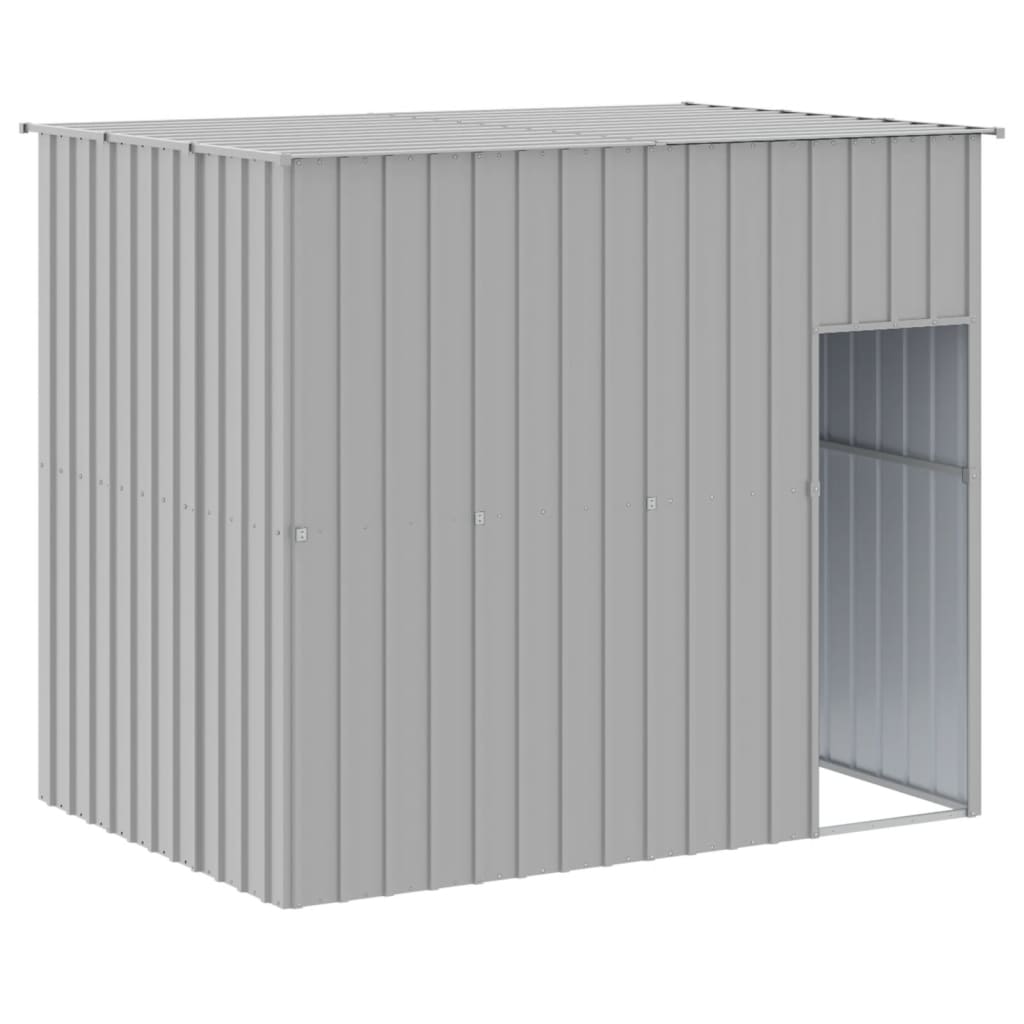 VIDAXL -Hundedach mit Dach 214x153x181 cm verzinkter Stahl grau