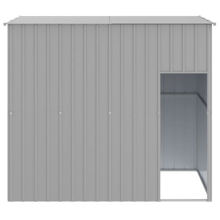 VIDAXL -Hundedach mit Dach 214x153x181 cm verzinkter Stahl grau