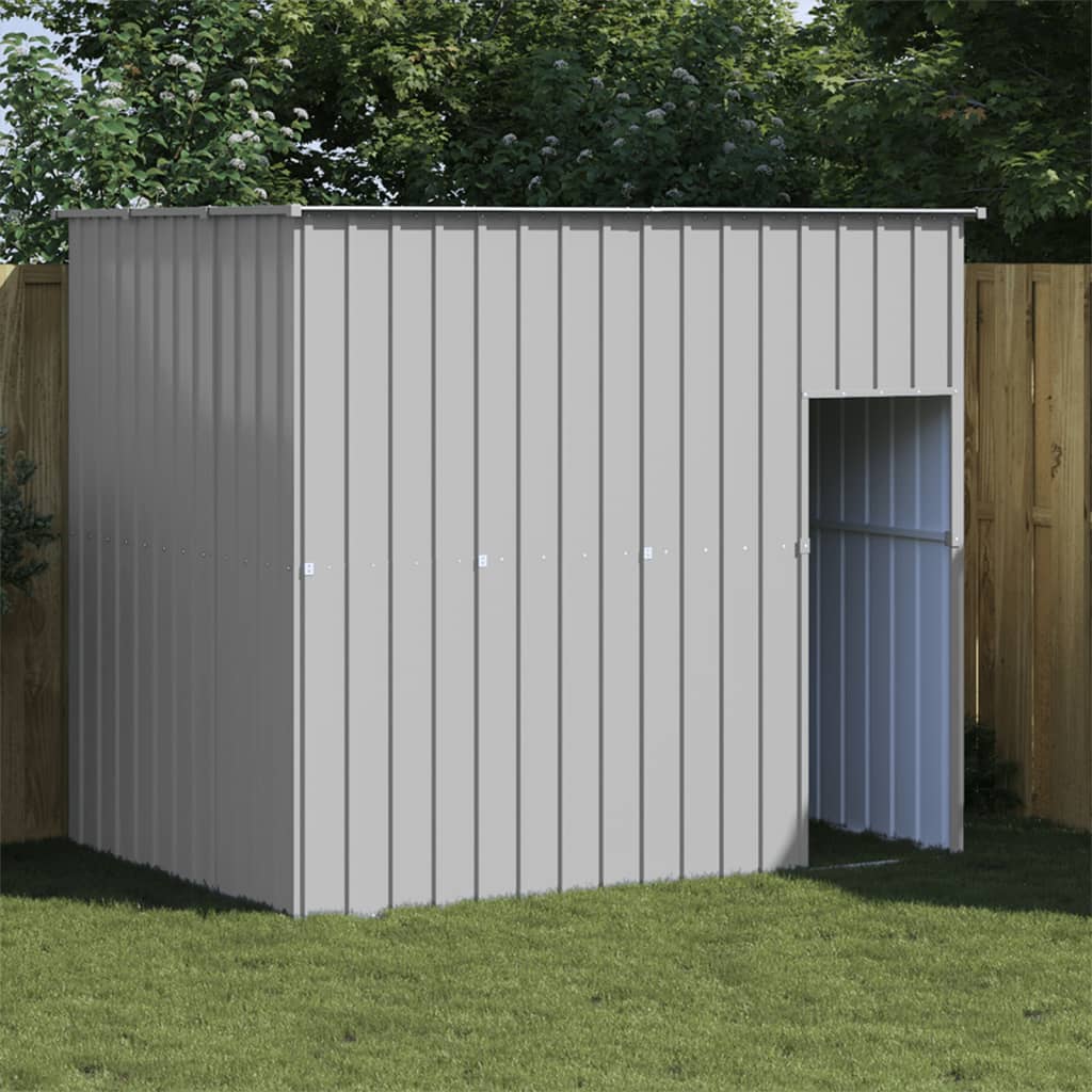 VIDAXL -Hundedach mit Dach 214x153x181 cm verzinkter Stahl grau