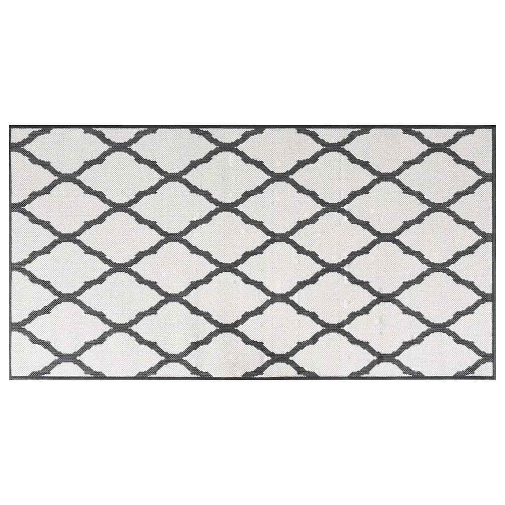 Vidaxl außerhalb des Teppichs reversibler 80x150 cm grau und weiß