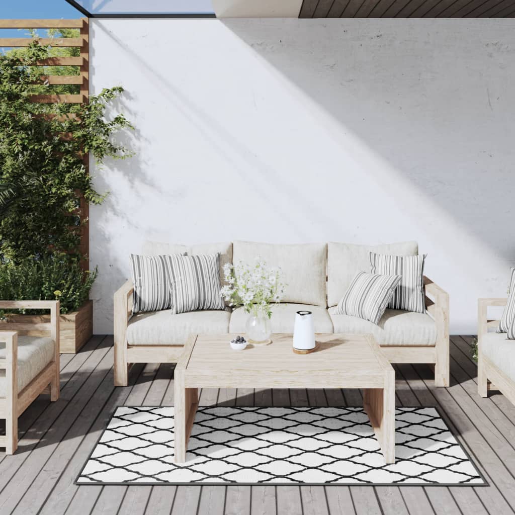 Vidaxl außerhalb des Teppichs reversibler 80x150 cm grau und weiß