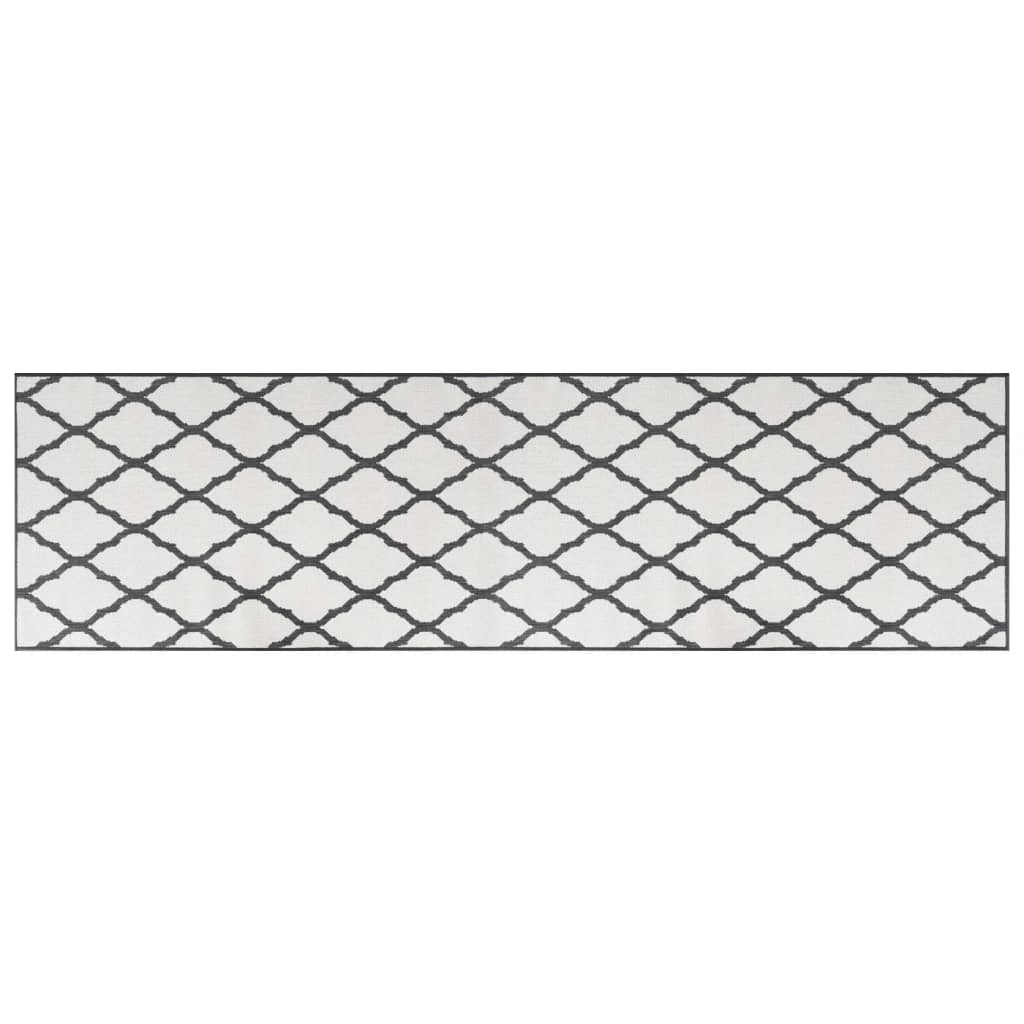 Vidaxl Outdoor Teppich reversibler 80x250 cm grau und weiß