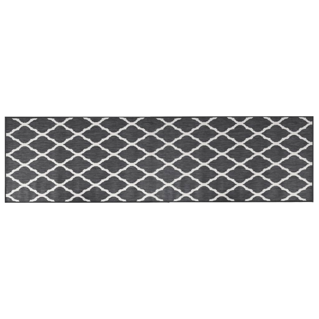Vidaxl Outdoor Teppich reversibler 80x250 cm grau und weiß