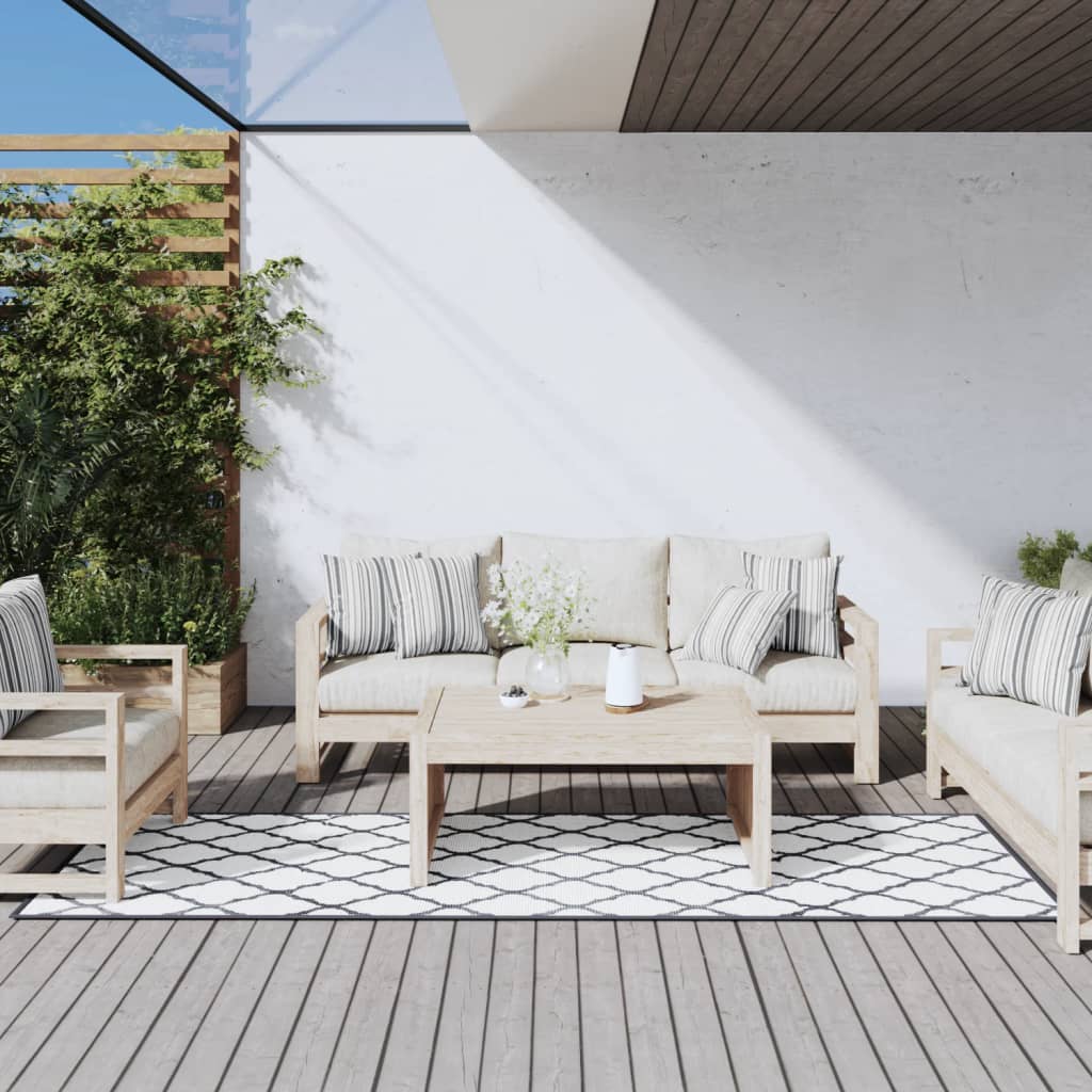 Vidaxl Outdoor Teppich reversibler 80x250 cm grau und weiß