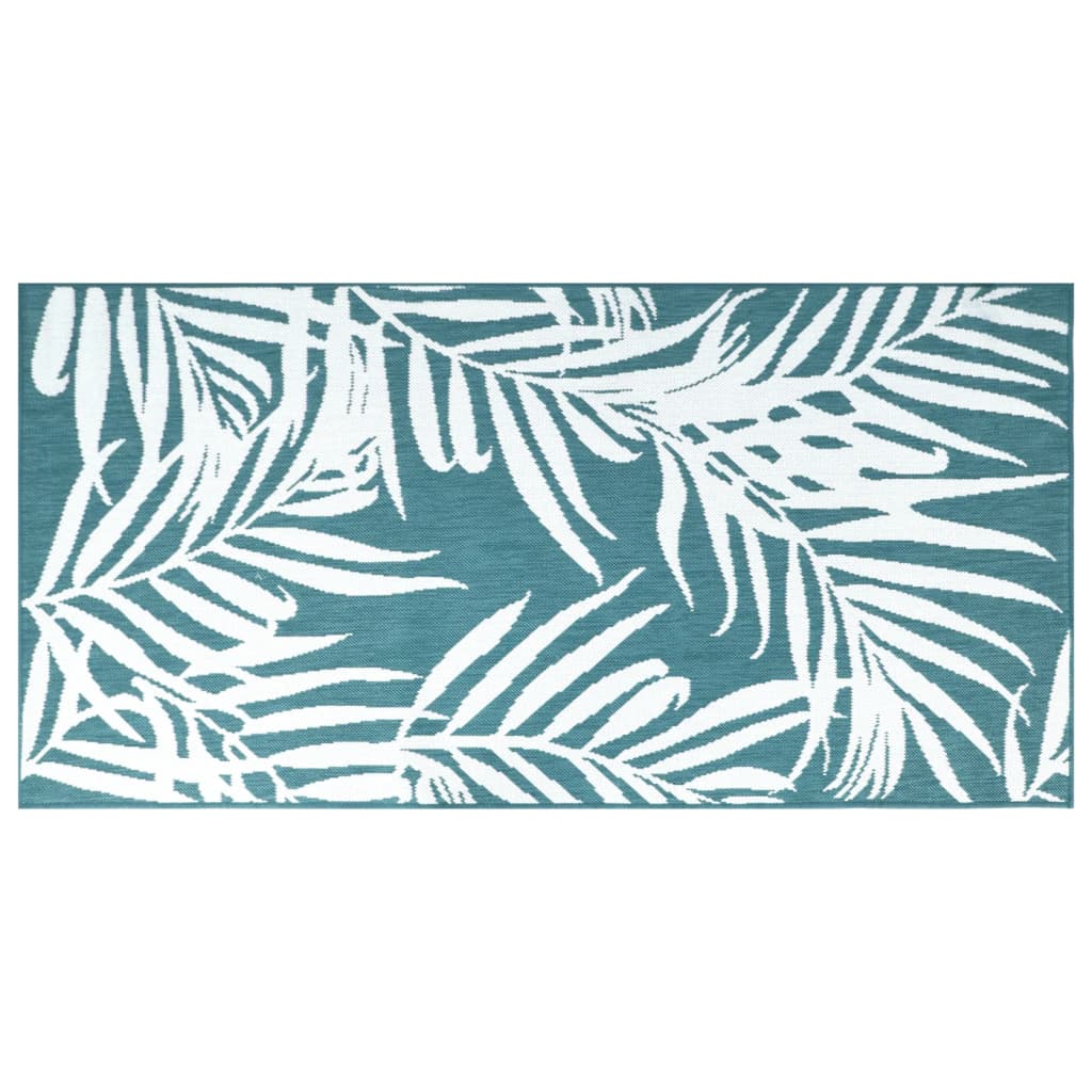 Vidaxl Outdoor Teppich Reversible 80x150 cm Aqua und Weiß