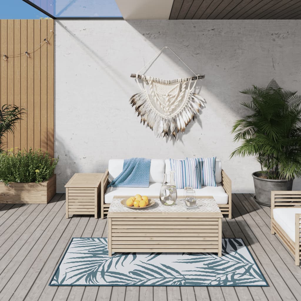 Vidaxl Outdoor Teppich Reversible 80x150 cm Aqua und Weiß