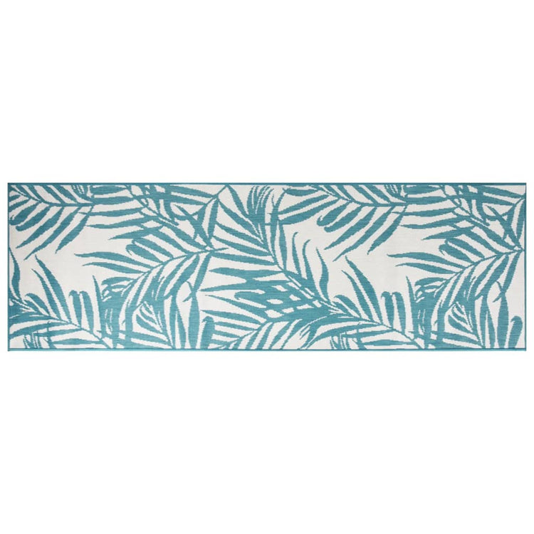 Vidaxl Outdoor Teppich Reversible 80x250 cm Aqua und Weiß