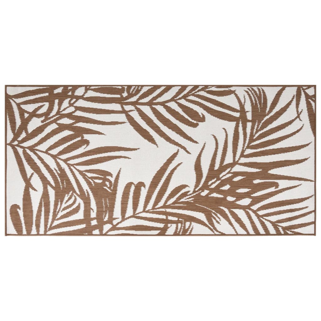 Vidaxl außerhalb des Teppichs reversibler 80x150 cm braun und weiß