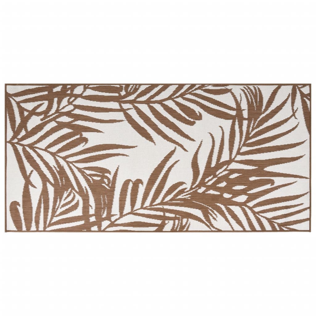 Vidaxl außerhalb des Teppichs reversibler 100x200 cm braun und weiß