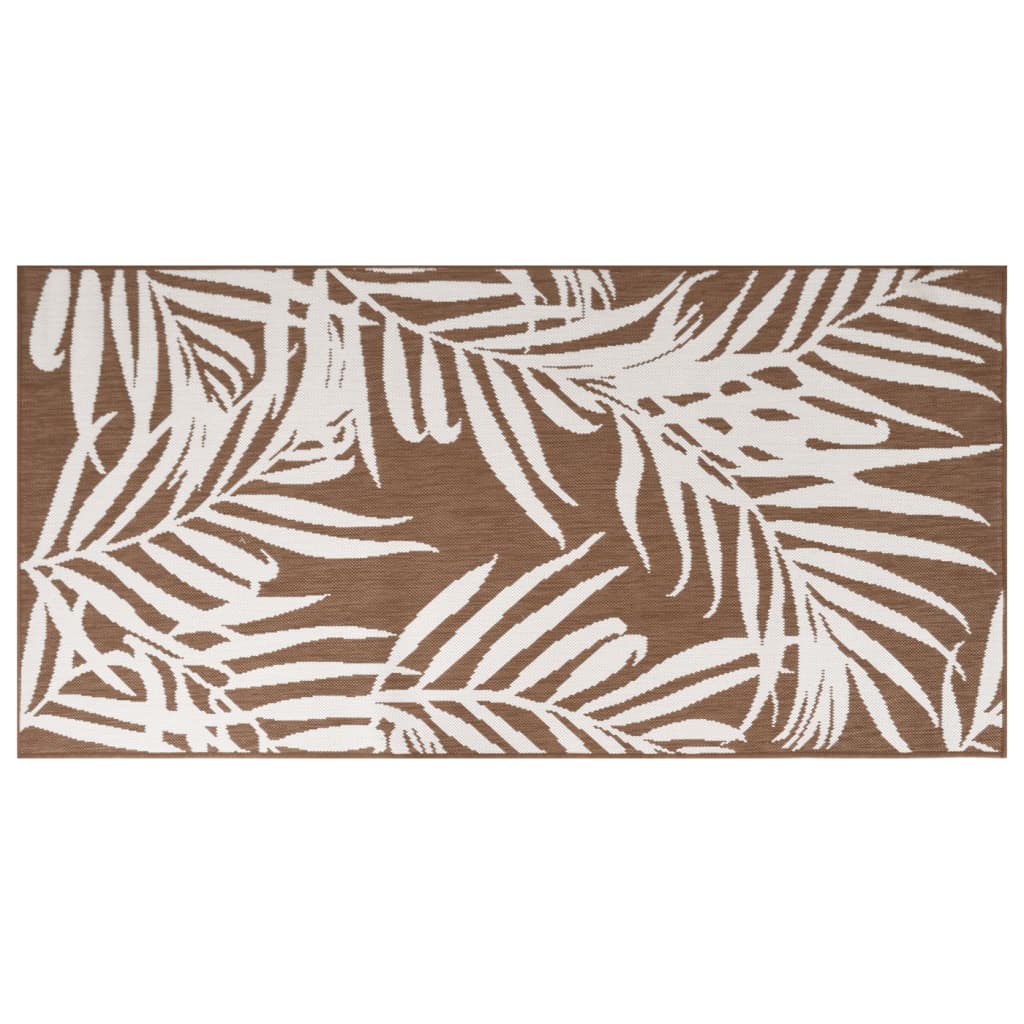 Vidaxl außerhalb des Teppichs reversibler 100x200 cm braun und weiß