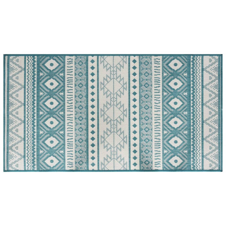 Vidaxl Outdoor Teppich Reversible 80x150 cm Aqua und Weiß
