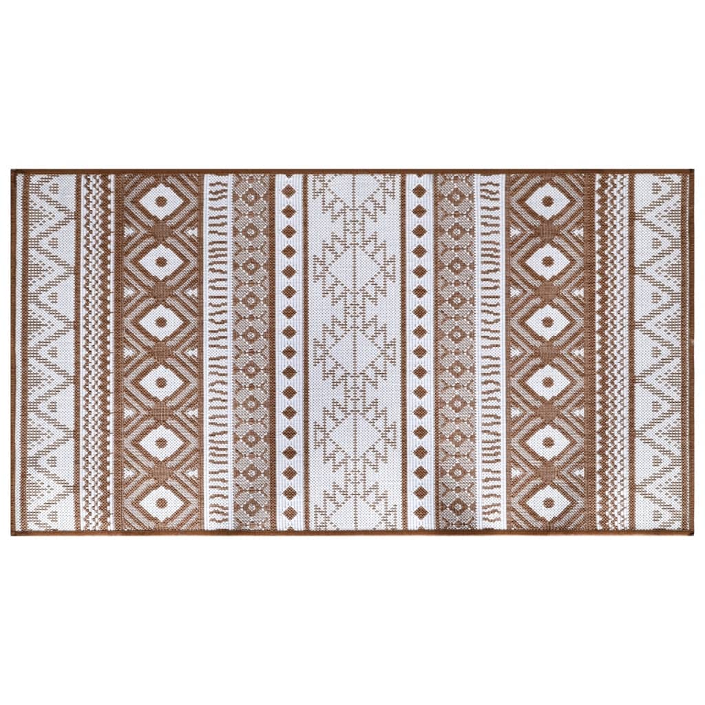 Vidaxl außerhalb des Teppichs reversibler 80x150 cm braun und weiß
