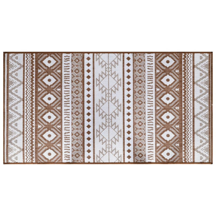 Vidaxl außerhalb des Teppichs reversibler 80x150 cm braun und weiß